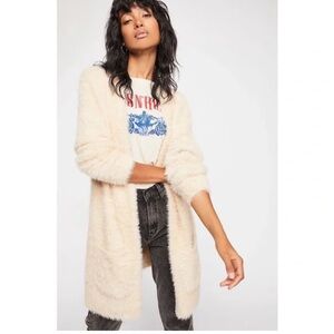 Free people long fuzzy cardigan